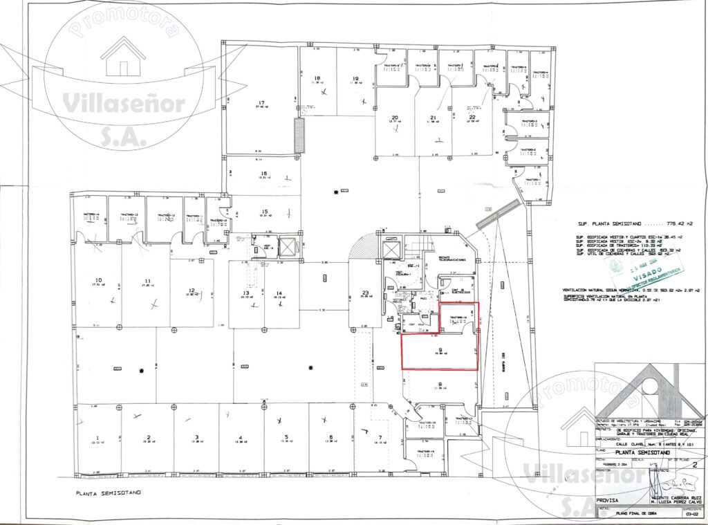 CLAVEL Sotano COCHERA 9 Y Trast 18 1024x759